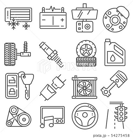 Vector illustration Car parts line icons set. Auto 54275458