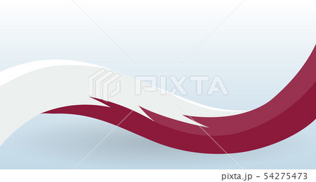 Qatar Waving National flag. Modern unusual shape. Design template for decoration of flyer and card Qatar Waving National flag. Modern unusual shape. Design template for decoration of flyer and card 54275473