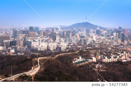 Seoul City Skyline and N Seoul Tower in Seoul, Seoul City Skyline and N Seoul Tower in Seoul, 54277385