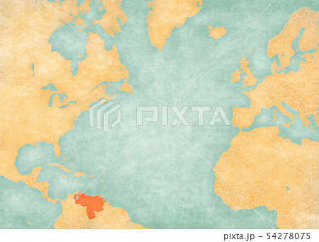 Map of North Atlantic Ocean - Venezuela 54278075