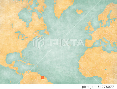 Map of North Atlantic Ocean - Suriname 54278077