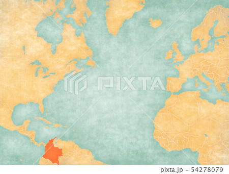 Map of North Atlantic Ocean - Colombia 54278079