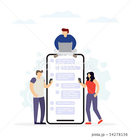 Male and female chatting on the Internet. Social 54278156