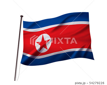 北朝鮮の旗イメージのイラスト素材