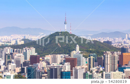 Seoul city and n seoul tower and Skyscrapers Seoul city and n seoul tower and Skyscrapers 54280819