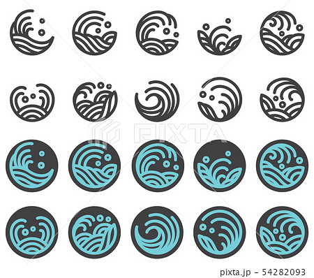 water wave logo design vector set 54282093