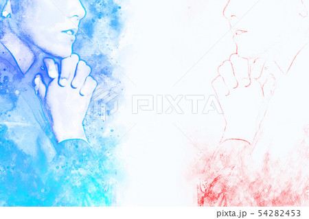 Business woman working on watercolor painting. Business woman working on watercolor painting. 54282453