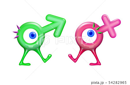 Icon realistic plastic Male and Female cartoon 54282965