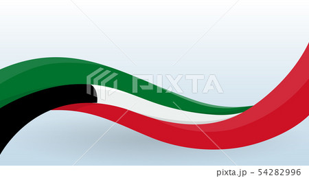Kuwait Waving National flag. Modern unusual shape. Design template for decoration of flyer and card Kuwait Waving National flag. Modern unusual shape. Design template for decoration of flyer and card 54282996