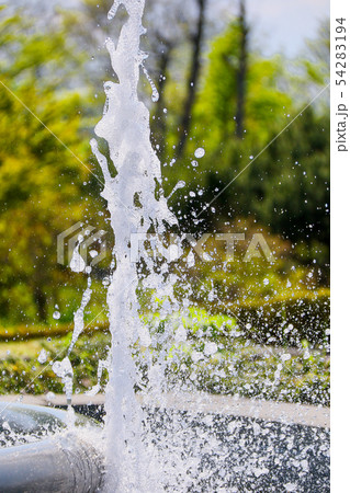 水 噴水 しぶき 緑 水 噴水 しぶき 緑 54283194