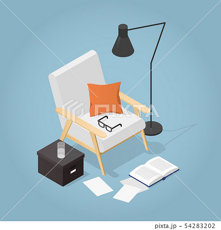 Isometric Reading Place Illustration 54283202