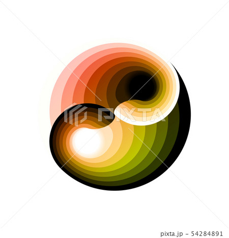 Design Multicolor Symbol Yin Yang Digitalのイラスト素材