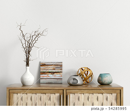 Sideboard with interior decoration 3d rendering 54285995