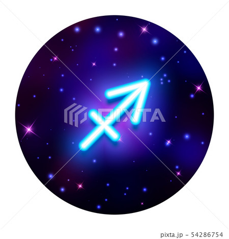 Sagittarius zodiac sign, horoscope symbol, vector 54286754