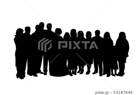 a family together, silhouette vector 54287646