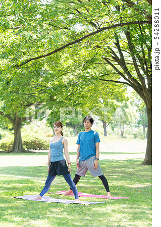 ヨガ カップル 美容 屋外 ビューティーイメージ ヨガ カップル 美容 屋外 ビューティーイメージ 54288011