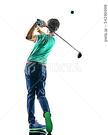 Man Golf golfer golfing isolated white background Man Golf golfer golfing isolated white background 54290999
