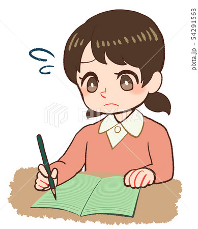 ノートをとる子ども　グリーンノート　苦手 54291563