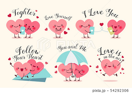 cute cartoon hearts 54292306