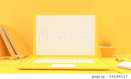 Yellow laptop mock-up 54294517