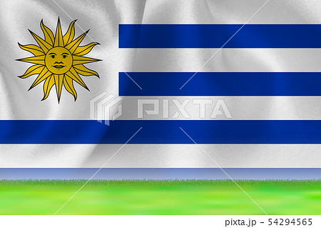ウルグアイ 国旗 グランド 背景 のイラスト素材