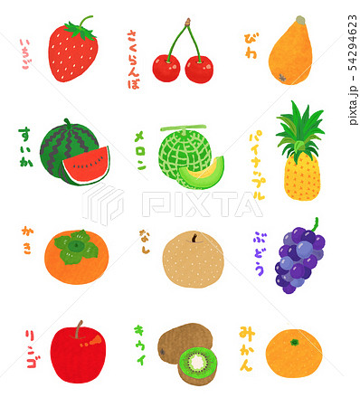 季節の果物文字入り Fruitのイラスト素材