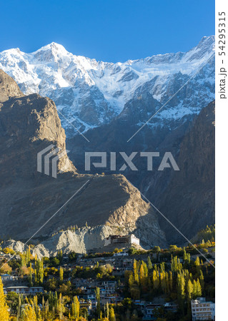 Baltit fort in autumn. Karimabad surround by Baltit fort in autumn. Karimabad surround by 54295315