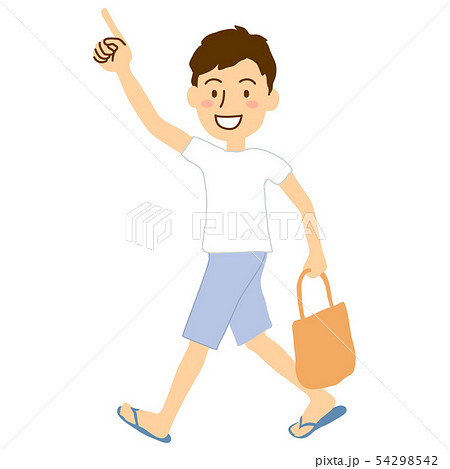 夏男白Ｔシャツハーフパンツエコバッグ 54298542