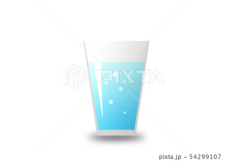 グラスに入った炭酸水または水のイラスト	 54299107