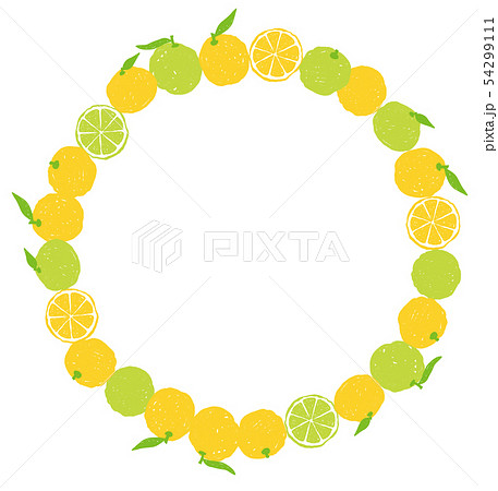 柑橘 ゆず かぼす 背景パターンのイラスト素材 54299111 Pixta