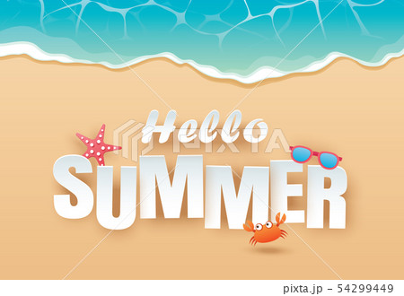 Hello Summer Beach Top View Travel And Vacationのイラスト素材