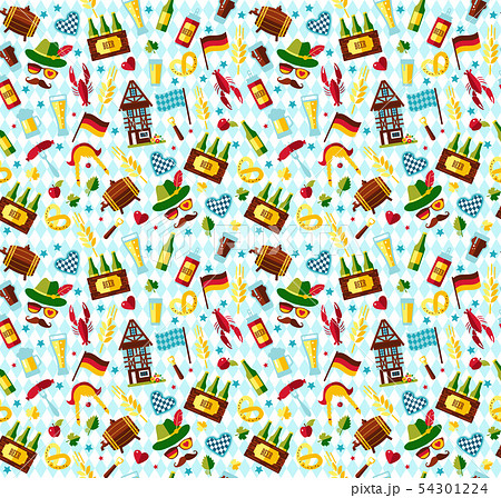 Seamless pattern with oktoberfest celebration Seamless pattern with oktoberfest celebration 54301224