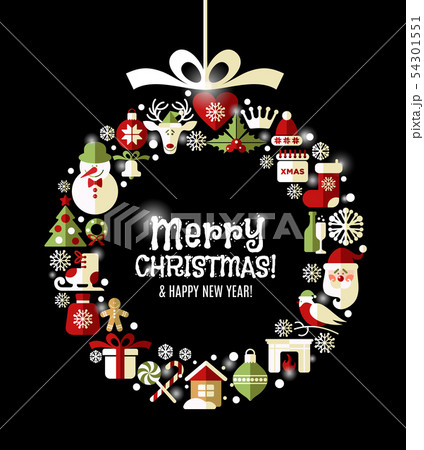 Christmas illustration. Vector set of icons. 54301551