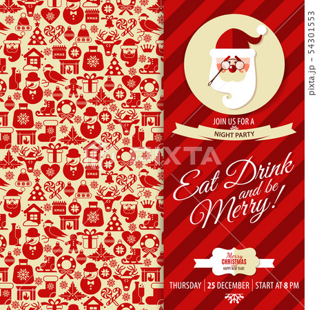 Invitation card of christmas.Christmas seamless 54301553