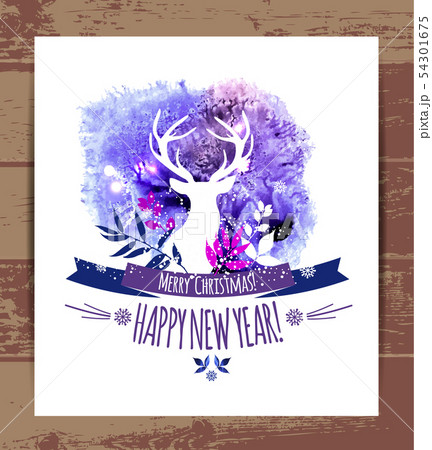Christmas and happy new illustration. 54301675