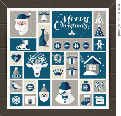 Christmas illustration. Vector set of icons. 54301678