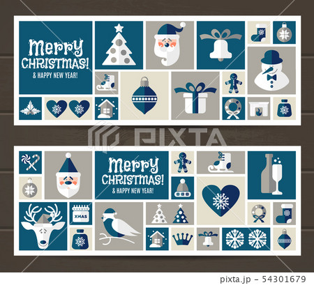 Christmas illustration. Vector set of icons. 54301679