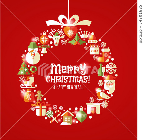 Christmas illustration. Vector set of icons. 54301685