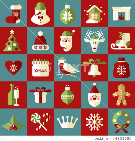 Christmas illustration. Vector set of icons. 54301686