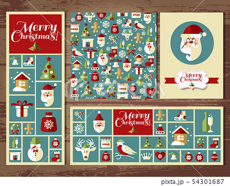 Christmas illustration. Vector set of icons. 54301687