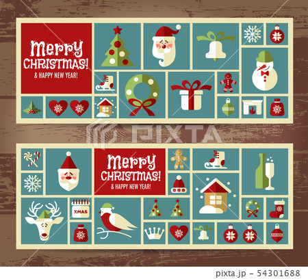 Christmas illustration. Vector set of icons. 54301688