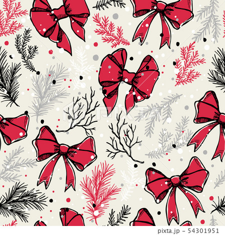 Christmas seamless pattern with christmas bows 54301951