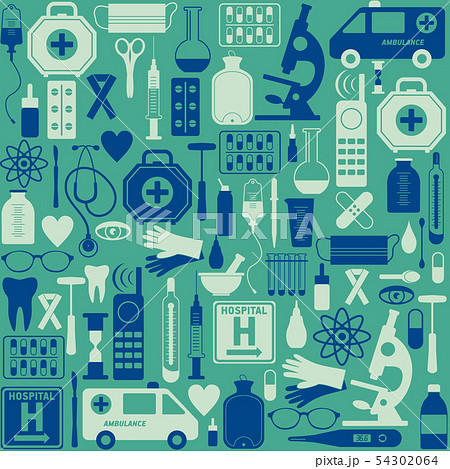 Medical seamless background of icon 54302064