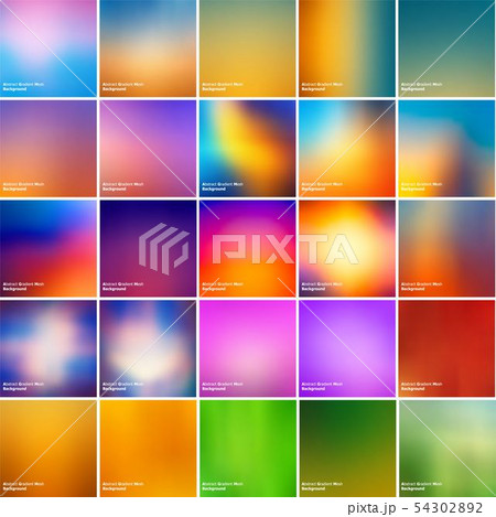 Multicolor Gradient mesh vector background set Multicolor Gradient mesh vector background set 54302892