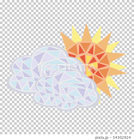 Mosaic style: Cloudy sun icon 01 - Stock Illustration [54302924] - PIXTA