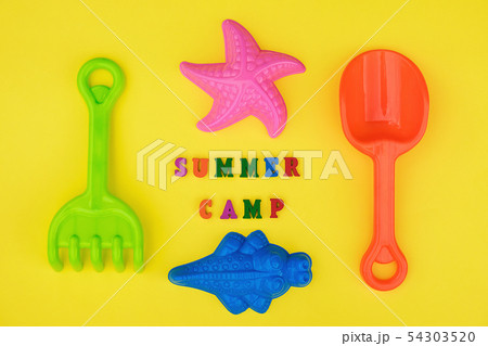 Text Summer camp and multicolored set children's 54303520