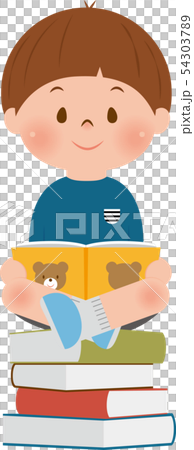 讀書的男孩在書 54303789