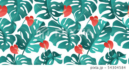 Tropical plant seamless pattern, Heliconia 54304584