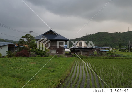 風景民家写真 岩手県遠野宮守村の田園風景 風景民家写真 岩手県遠野宮守村の田園風景 54305445