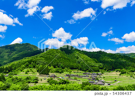 夏イメージ 京都の田舎風景の写真素材